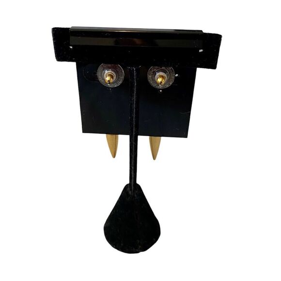 Stella & Dot Antique Gold/Brass Toned Jeweled Statement Drop Earrings. - Picture 5 of 6